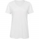 T-shirt Triblend col V Femme, Couleur : White (Blanc), Taille : XXL