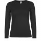 T-Shirt Manches Longues Femme #E150, Couleur : Black (Noir), Taille : 3XL