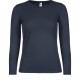 T-Shirt Manches Longues Femme #E150, Couleur : Navy (Bleu Marine), Taille : 3XL