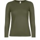 T-Shirt Manches Longues Femme #E150, Couleur : Urban Khaki, Taille : L