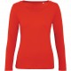 T-shirt bio femme manches longues, Couleur : Fire Red, Taille : L