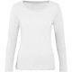 T-shirt bio femme manches longues, Couleur : White (Blanc), Taille : L