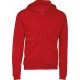 Sweatshirt capuche zippé ID.205, Couleur : Red (Rouge), Taille : L