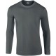 T-Shirt Homme Manches Longues, Couleur : Charcoal, Taille : S