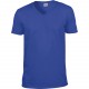 T-Shirt Homme Col V : Soft Style, Couleur : Royal Blue, Taille : S