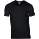 T-Shirt Homme Col V : Soft Style, Couleur : Black (Noir), Taille : S
