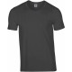T-Shirt Homme Col V : Soft Style, Couleur : Charcoal, Taille : S