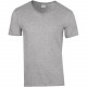 T-Shirt Homme Col V : Soft Style, Couleur : Sport Grey, Taille : S
