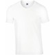 T-Shirt Homme Col V : Soft Style, Couleur : White (Blanc), Taille : S