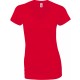 T-Shirt Femme Col V : Soft Style Ladie's V-Neck, Couleur : Red (Rouge), Taille : L