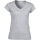 T-Shirt Femme Col V : Soft Style Ladie's V-Neck, Couleur : RS Sport Grey, Taille : L