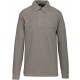 French Rib - Polo Côtelé Manches Longues, Couleur : Grey / Dark Grey, Taille : M