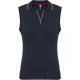 Polo Sans Manches Femme, Couleur : Navy / Red / White, Taille : XS