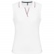 Polo Sans Manches Femme, Couleur : White / Navy / Red, Taille : XS