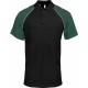 Polo Base Ball Manches Courtes, Couleur : Black / Green, Taille : S