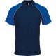 Polo Base Ball Manches Courtes, Couleur : Navy / Royal Blue, Taille : S