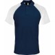 Polo Base Ball Manches Courtes, Couleur : Navy / White, Taille : S