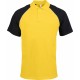 Polo Base Ball Manches Courtes, Couleur : Yellow / Black, Taille : S