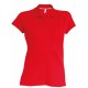 Polo Manches Courtes Femme, Couleur : Red (Rouge), Taille : 3XL