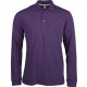 Polo Manches Longues, Couleur : Purple (Violet), Taille : 3XL