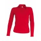 Polo Manches Longues Femme, Couleur : Red (Rouge), Taille : 3XL