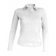 Polo Manches Longues Femme, Couleur : White (Blanc), Taille : S