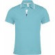 Polo Manches Courtes, Couleur : Light Turquoise / White / Navy, Taille : S