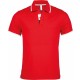 Polo Manches Courtes, Couleur : Red / White / Navy, Taille : S
