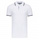 Polo Manches Courtes, Couleur : White / Navy / White, Taille : S