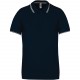Polo Maille Piquée Manches Courtes, Couleur : Navy / Light Grey / White, Taille : S