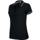 Polo Manches Courtes Femme, Couleur : Black / Light Grey / White, Taille : S
