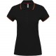 POLO MANCHES COURTES FEMME, Couleur : Black / Red / Yellow, Taille : S
