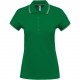 POLO MANCHES COURTES FEMME, Couleur : Kelly Green / Light Grey / White, Taille : S