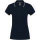 POLO MANCHES COURTES FEMME, Couleur : Navy / Light Grey / White, Taille : S