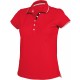 Polo Maille Piquée Manches Courtes Femme, Couleur : Red / White / Navy, Taille : S