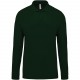 Polo piqué manches longues homme, Couleur : Forest Green, Taille : 3XL