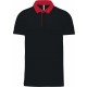 Polo Jersey Bicolore Homme, Couleur : Black / Red, Taille : S