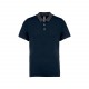 Polo jersey bicolore homme, Couleur : Navy / Dark grey heather, Taille : S