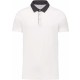Polo Jersey Bicolore Homme, Couleur : White / Dark Grey Heather, Taille : S
