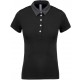 Polo jersey bicolore femme, Couleur : Black / Dark Grey Heather, Taille : XS
