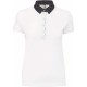 Polo Jersey Bicolore Femme, Couleur : White / Dark Grey Heather, Taille : XS