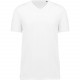 T-Shirt Supima Col V Manches Courtes Homme, Couleur : Blanc, Taille : S