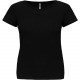 T-Shirt Col Rond Manches Courtes Femme, Couleur : Black (Noir), Taille : S