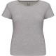 T-Shirt Col Rond Manches Courtes Femme, Couleur : Light Grey Heather, Taille : S
