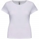 T-Shirt Col Rond Manches Courtes Femme, Couleur : Blanc, Taille : S