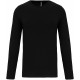 T-Shirt Col Rond Manches Longues Homme, Couleur : Black (Noir), Taille : S