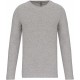 T-Shirt Col Rond Manches Longues Homme, Couleur : Light Grey Heather, Taille : S
