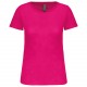 T-Shirt Bio150Ic Col Rond Femme, Couleur : Fuchsia, Taille : XS