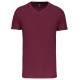 T-Shirt Bio150Ic Col V Homme, Couleur : Wine, Taille : S