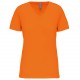 T-Shirt Bio150Ic Col V Femme, Couleur : Orange, Taille : XS